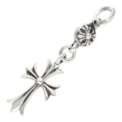Chrome Hearts Tny CH Crs 1 Ball Tiny CH Cross Charm Silver Necklace Top — view 2