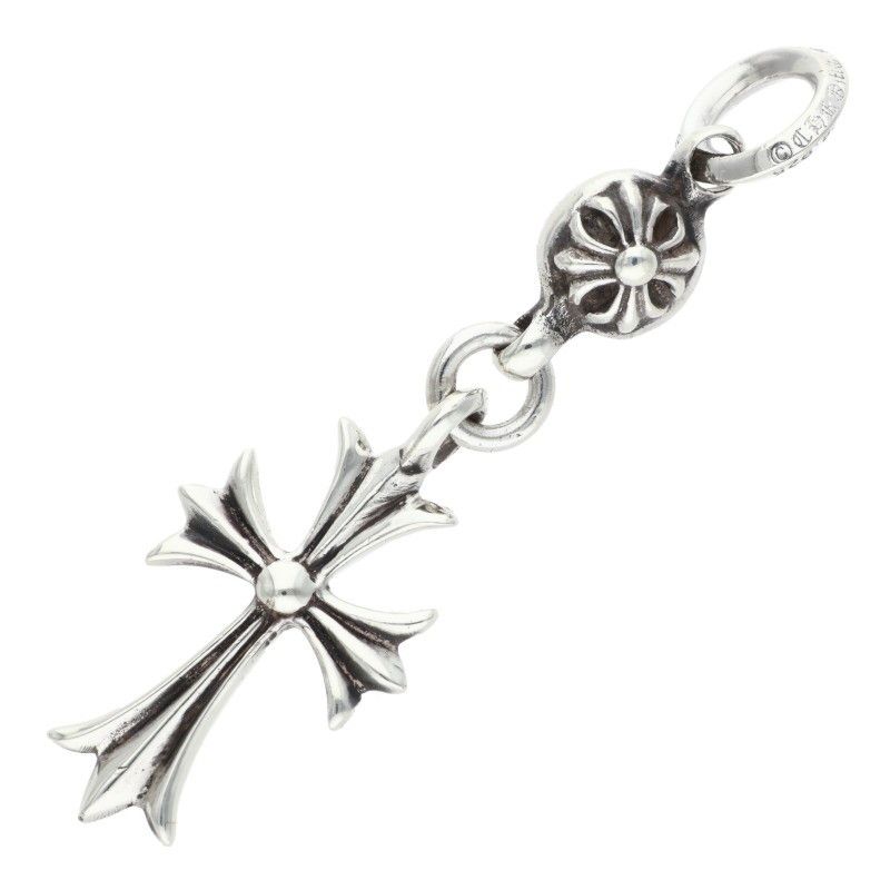Chrome Hearts Tny CH Crs 1 Ball Tiny CH Cross Charm Silver Necklace Top