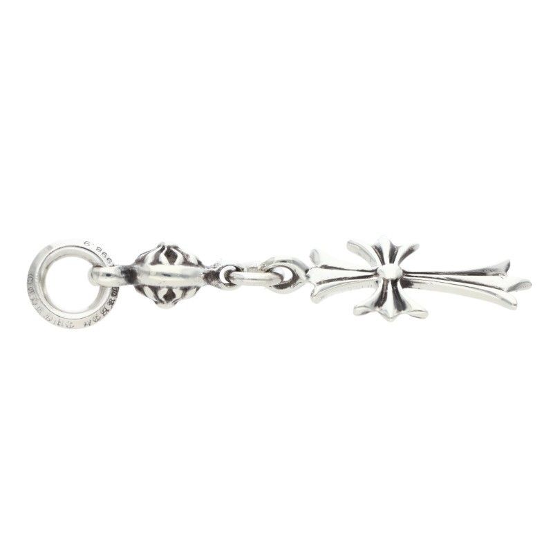 Chrome Hearts Tny CH Crs 1 Ball Tiny CH Cross Charm Silver Necklace Top — view 3
