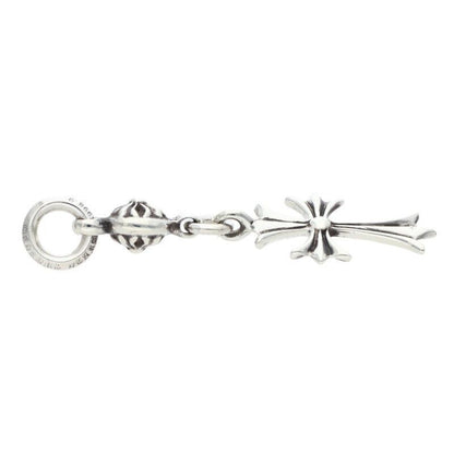 Chrome Hearts Tny CH Crs 1 Ball Tiny CH Cross Charm Silver Necklace Top — view 3