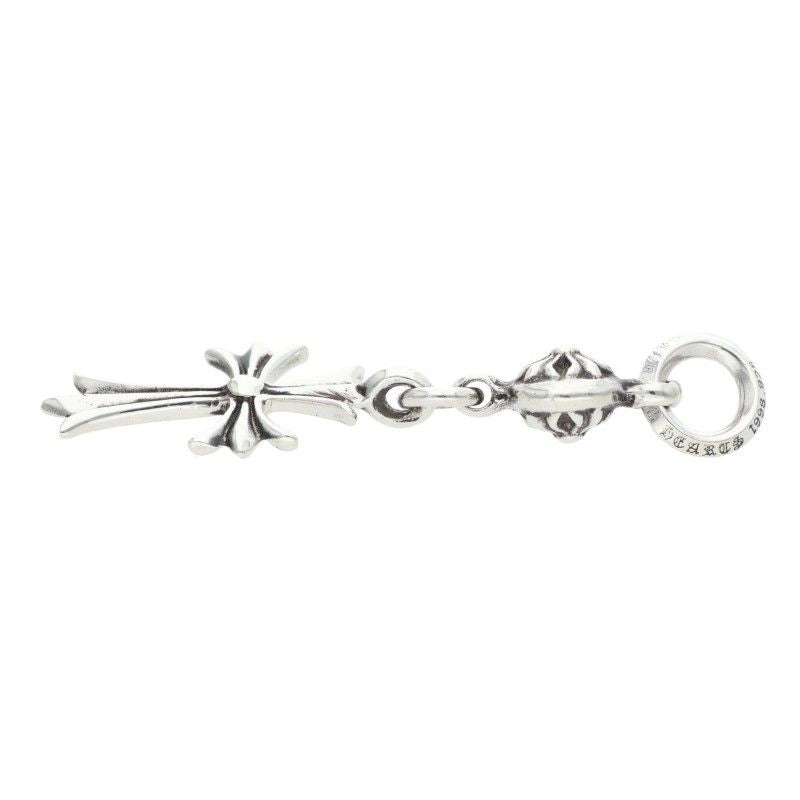 Chrome Hearts Tny CH Crs 1 Ball Tiny CH Cross Charm Silver Necklace Top — view 4