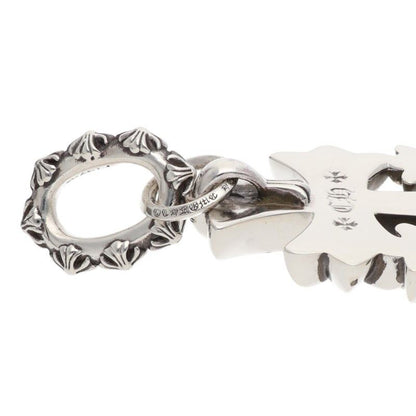 Chrome Hearts 3 CH Crs Lrg Triple CH Cross Large Silver Necklace Top — view 4
