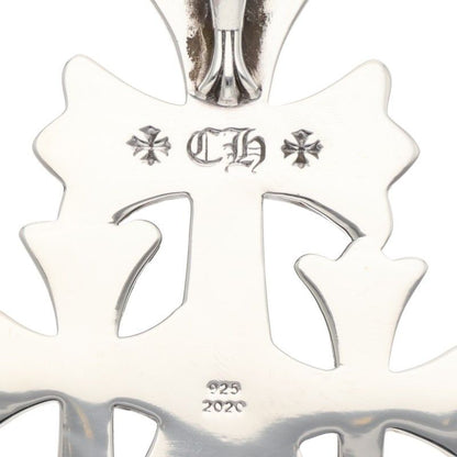 Chrome Hearts 3 CH Crs Lrg Triple CH Cross Large Silver Necklace Top — view 3