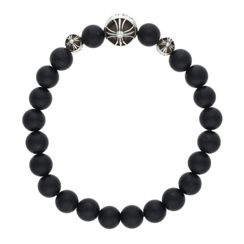 Chrome Hearts 8 mm Bead Bracelet Onyx 71 8 mm Black — view 2