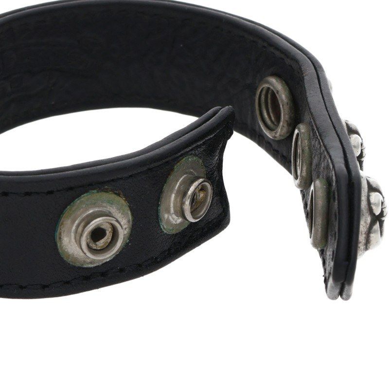 Chrome Hearts BS 3 Buttons 2 Snaps Leather Bracelet — view 4