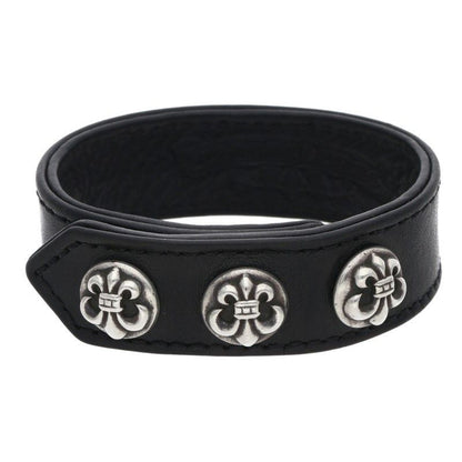 Chrome Hearts BS 3 Buttons 2 Snaps Leather Bracelet