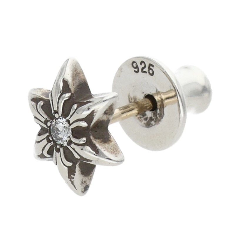 Chrome Hearts CO Star Dmnd Stud 1 Diamond Silver Earrings