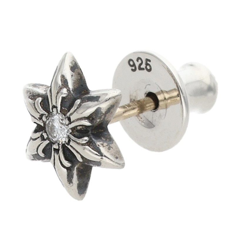 Chrome Hearts CO Star Dmnd Stud 1 Diamond Silver Earrings