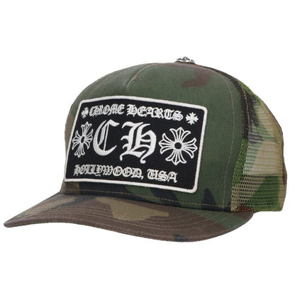 Chrome Hearts Trucker Cap CH Mesh Hat with Patch Cross Ball