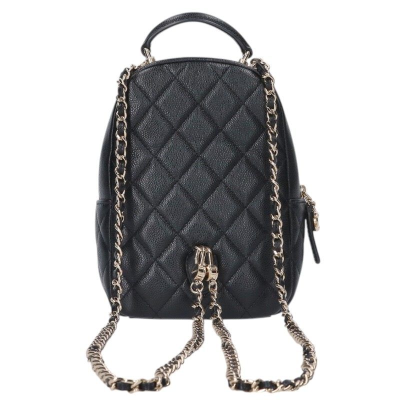 Chanel Quilted CC Logo Caviar Leather 2-Way Mini Backpack — view 2