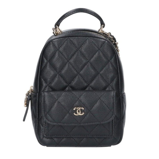 Chanel Quilted CC Logo Caviar Leather 2-Way Mini Backpack