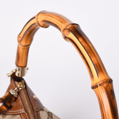 Gucci Bamboo Shoulder Bag GG Canvas Beige Brown — view 6