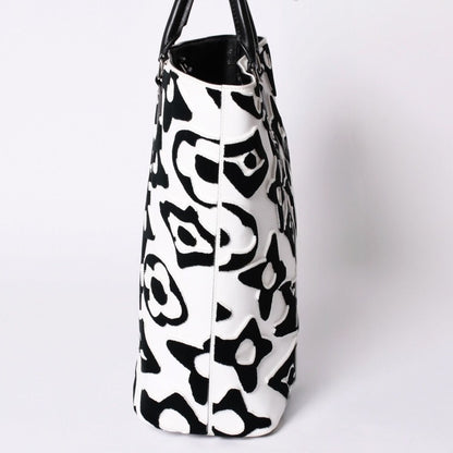 Louis Vuitton LV Xuf Cabas Tufted Monogram Tote Bag Black White — view 5