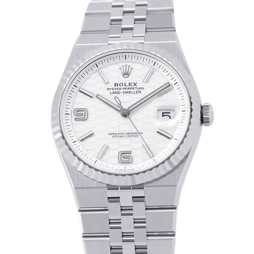 Rolex Land SS 18k White Gold Roulette Honeycomb Dial