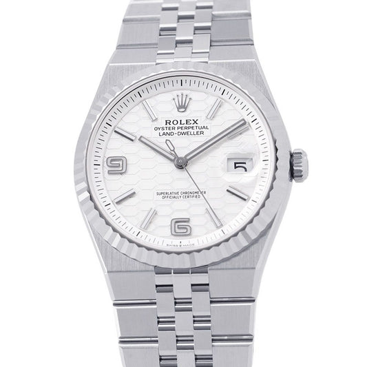 Rolex Land SS 18k White Gold Roulette Honeycomb Dial