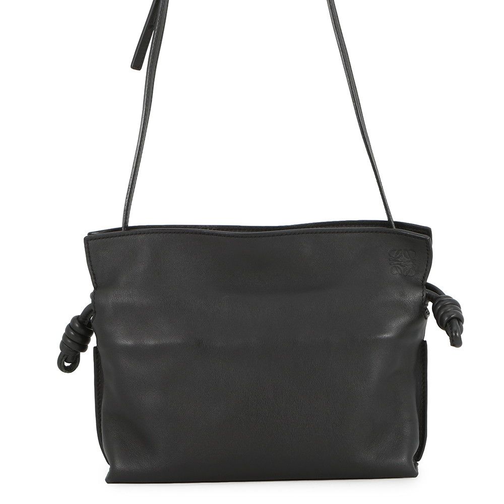 Loewe Shoulder Bag Flamenco Clutch Mini Calf Leather 2-Way Black