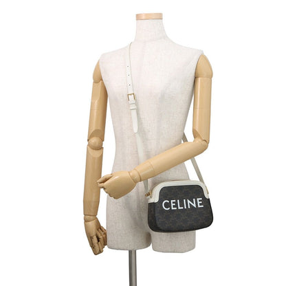 Celine Shoulder Bag Triomphe Leather White — view 4