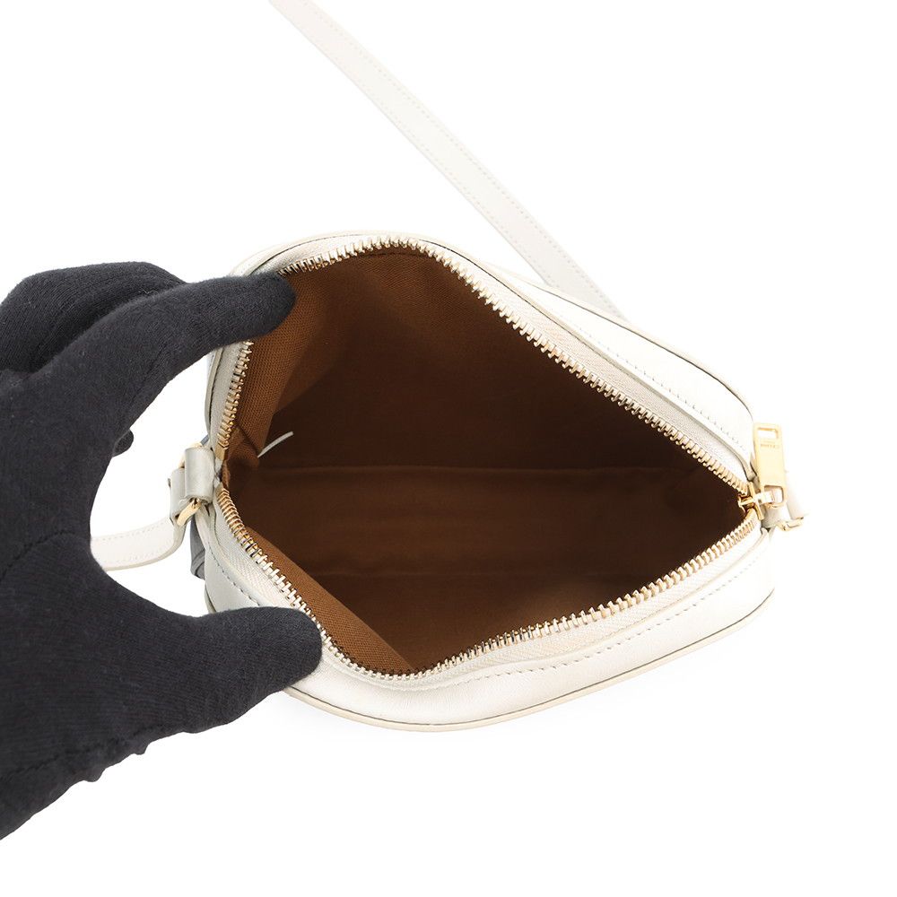 Celine Shoulder Bag Triomphe Leather White — view 5