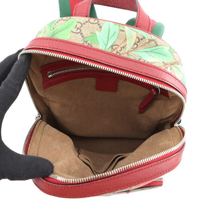 Gucci Tian Backpack Flower Bird GG Supreme Leather Sac — view 5