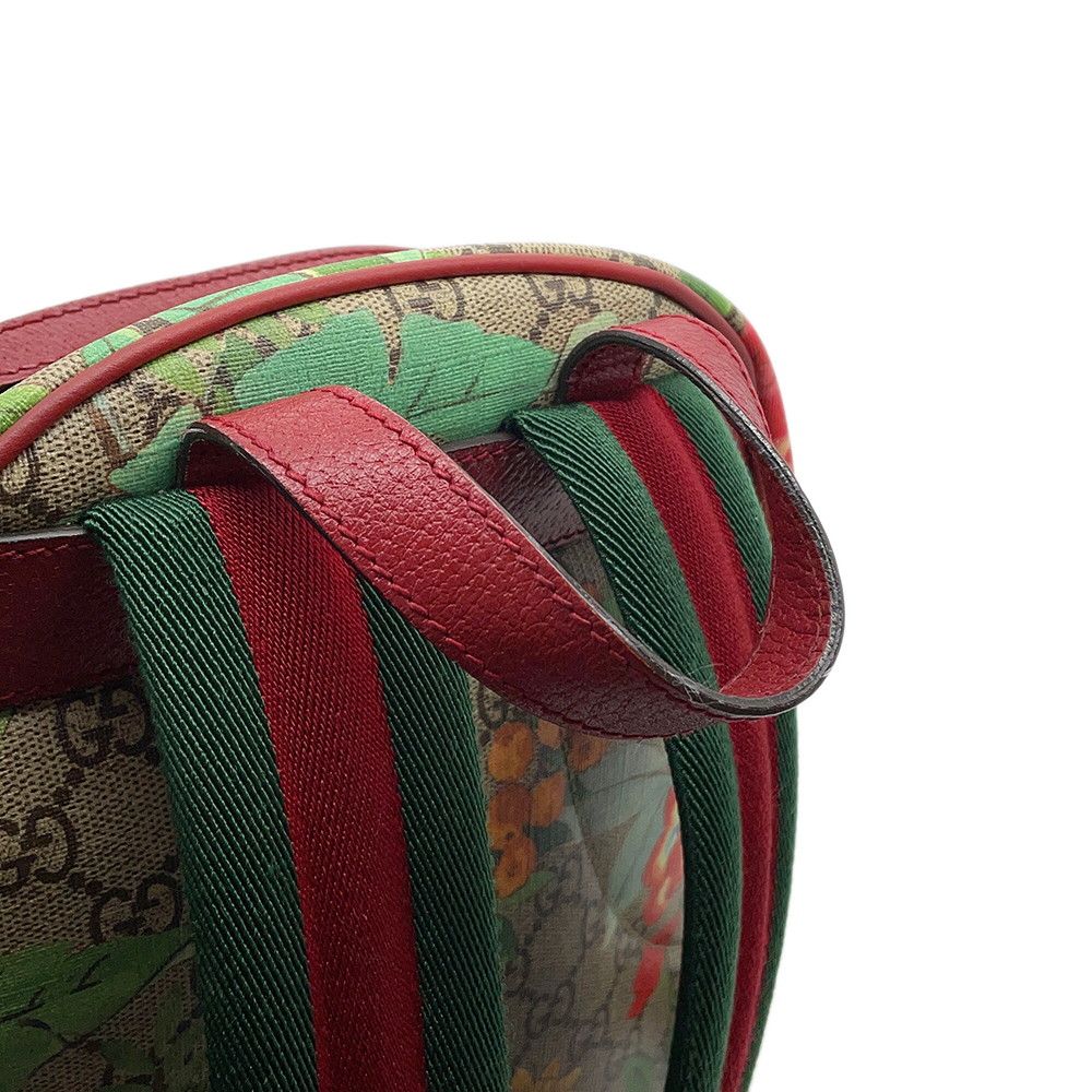 Gucci Tian Backpack Flower Bird GG Supreme Leather Sac — view 6