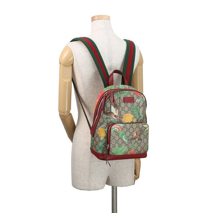 Gucci Tian Backpack Flower Bird GG Supreme Leather Sac — view 4