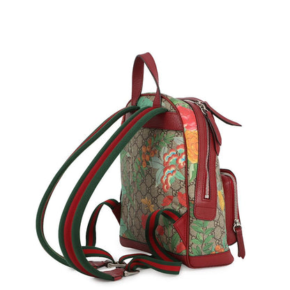 Gucci Tian Backpack Flower Bird GG Supreme Leather Sac — view 2