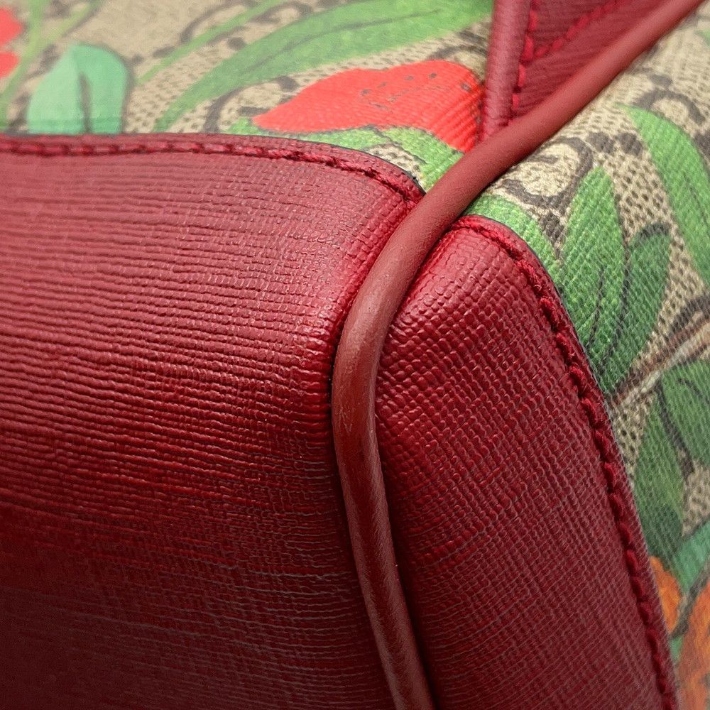 Gucci Tian Backpack Flower Bird GG Supreme Leather Sac — view 7