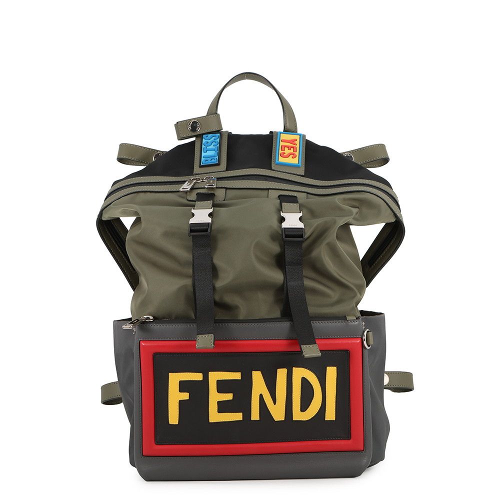 Fendi Backpack Nylon Leather Siu with Chair