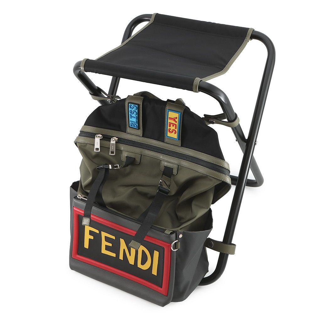 Fendi Backpack Nylon Leather Siu with Chair — view 6