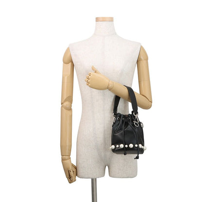 Fendi Montresor Mini Faux Pearl Leather 2-Way Shoulder Bag Black — view 4