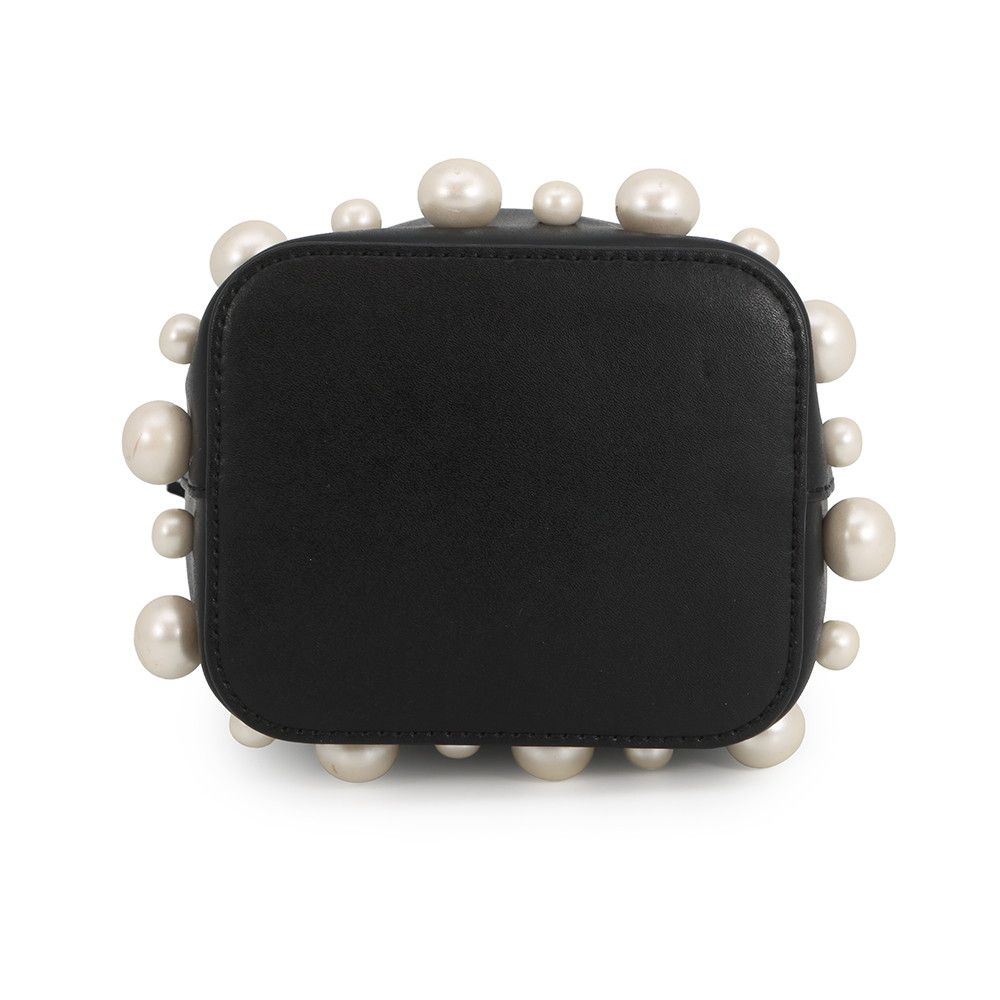 Fendi Montresor Mini Faux Pearl Leather 2-Way Shoulder Bag Black — view 3