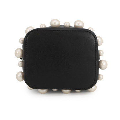 Fendi Montresor Mini Faux Pearl Leather 2-Way Shoulder Bag Black — view 3