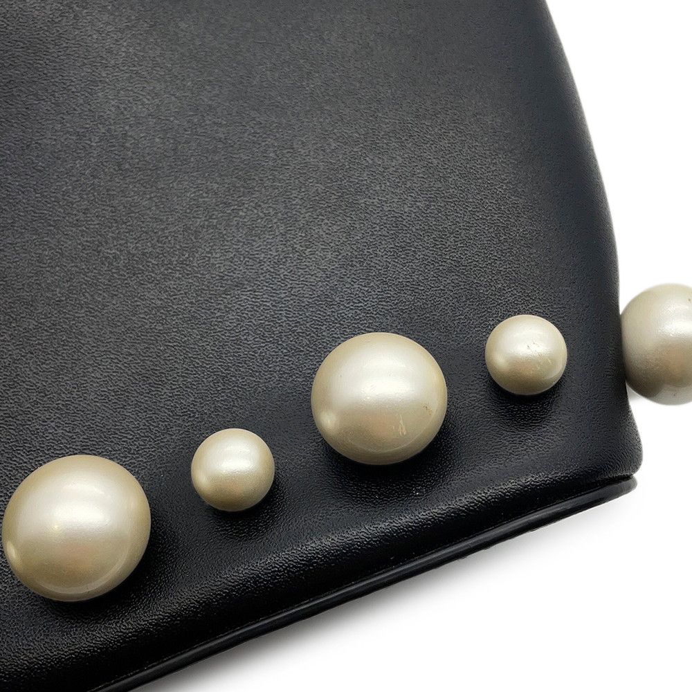 Fendi Montresor Mini Faux Pearl Leather 2-Way Shoulder Bag Black — view 8