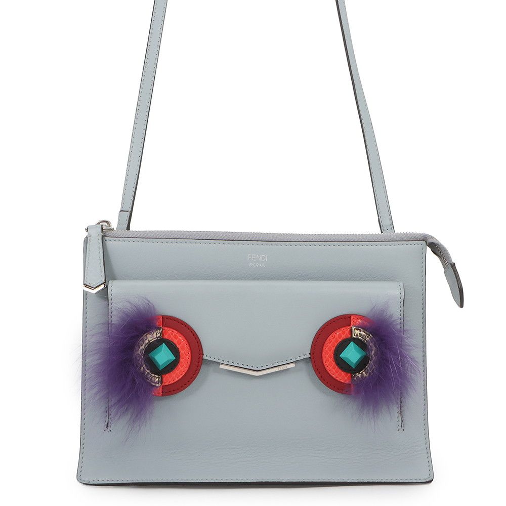 Fendi Shoulder Bag Toujour Bugsmon Star Leather Fur 2-Way Clutch