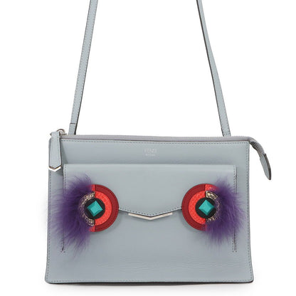 Fendi Shoulder Bag Toujour Bugsmon Star Leather Fur 2-Way Clutch