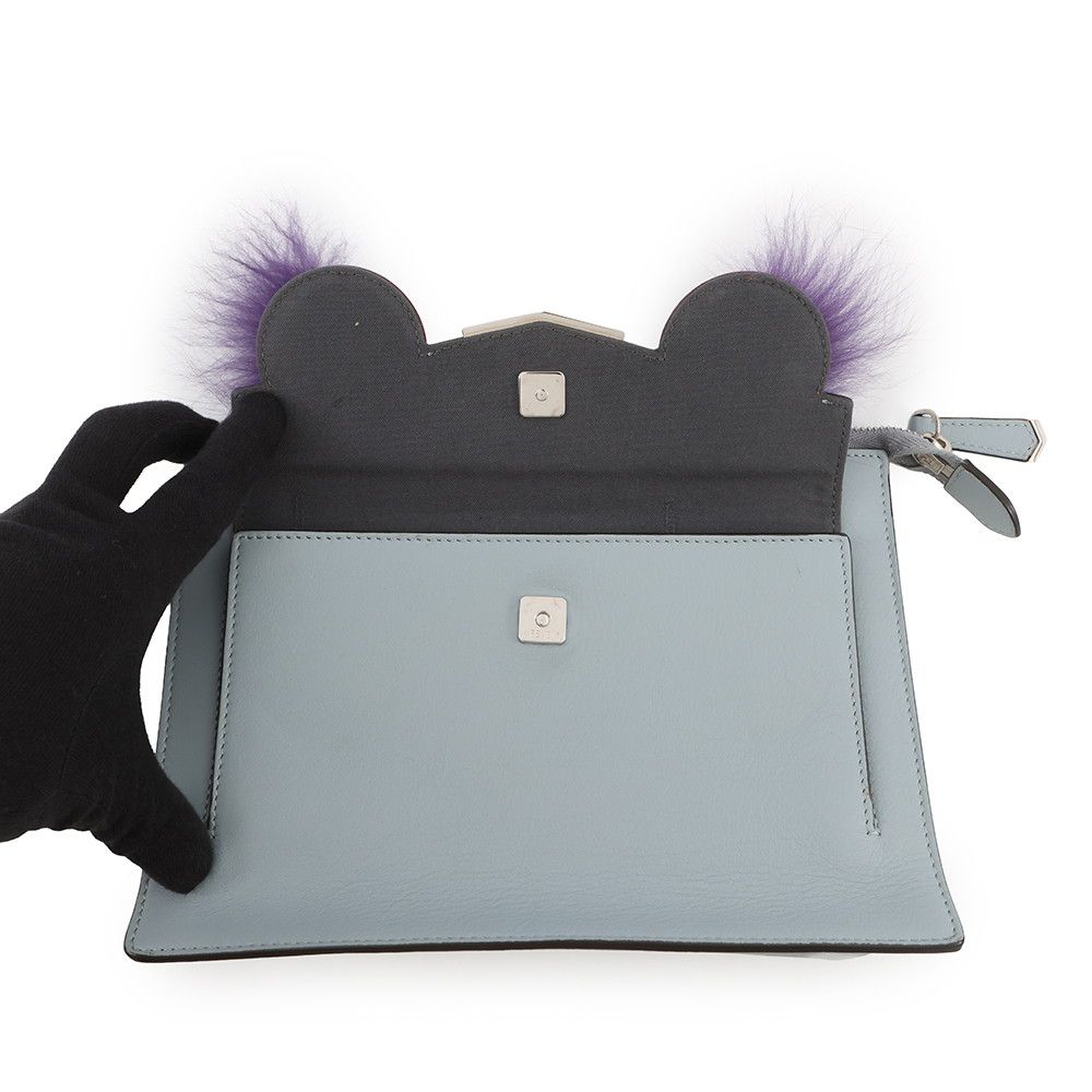 Fendi Shoulder Bag Toujour Bugsmon Star Leather Fur 2-Way Clutch — view 6