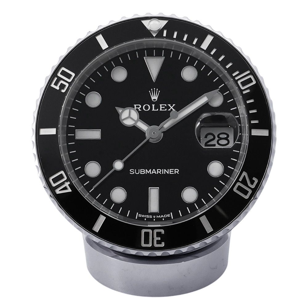 Rolex Submariner Date Desk Clock Table Black Dial