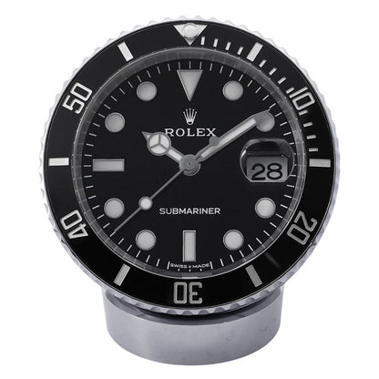 Rolex Submariner Date Desk Clock Table Black Dial
