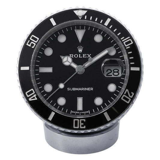 Rolex Submariner Date Desk Clock Table Black Dial