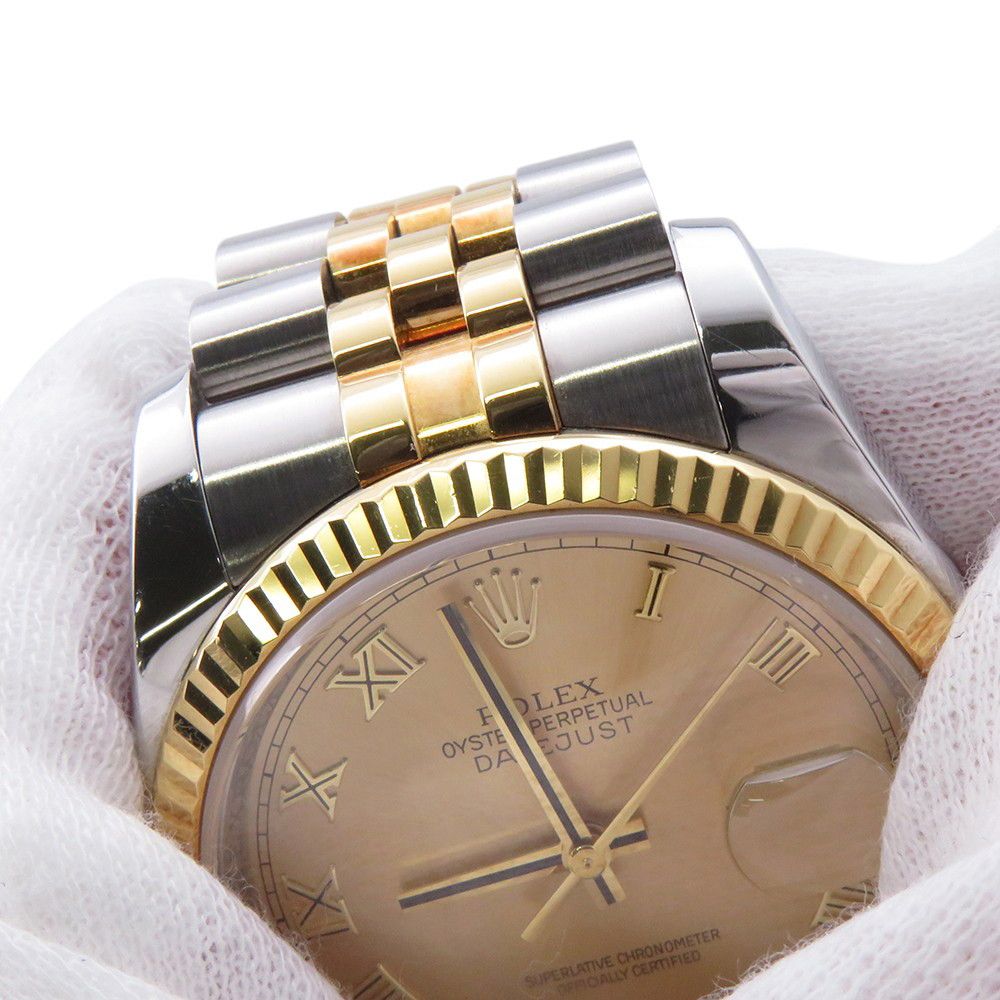 Rolex Datejust Number SS 18k Yellow Gold Watch Champagne Dial — view 4