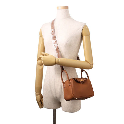Hermes Lindy Mini Gold Taurillon Clemence 2-Way Shoulder Bag — view 4
