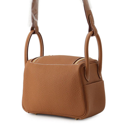 Hermes Lindy Mini Gold Taurillon Clemence 2-Way Shoulder Bag — view 2
