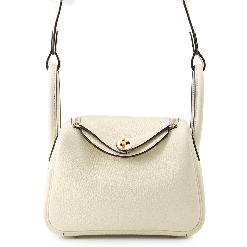 Hermes Lindy Mini Cles Mu Gold Taurillon Clemence 2-Way Shoulder Bag