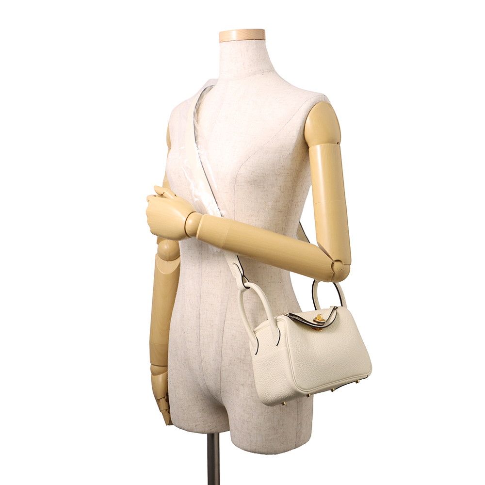 Hermes Lindy Mini Cles Mu Gold Taurillon Clemence 2-Way Shoulder Bag — view 4