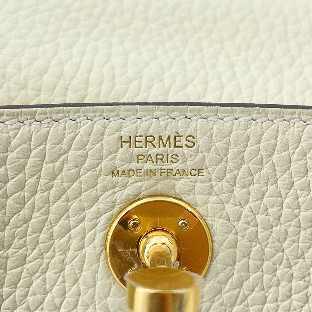 Hermes Lindy Mini Cles Mu Gold Taurillon Clemence 2-Way Shoulder Bag — view 7