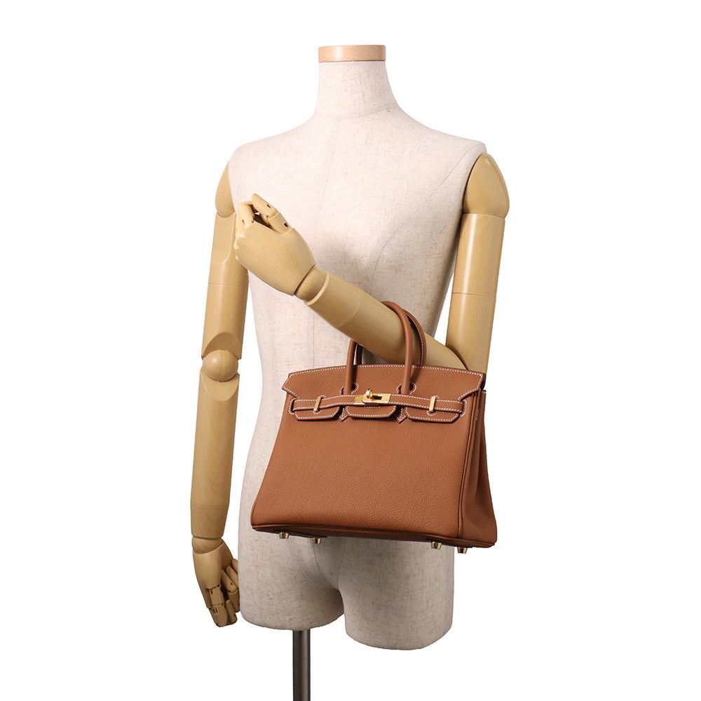 Hermes Birkin 25 Gold Togo Handbag — view 4