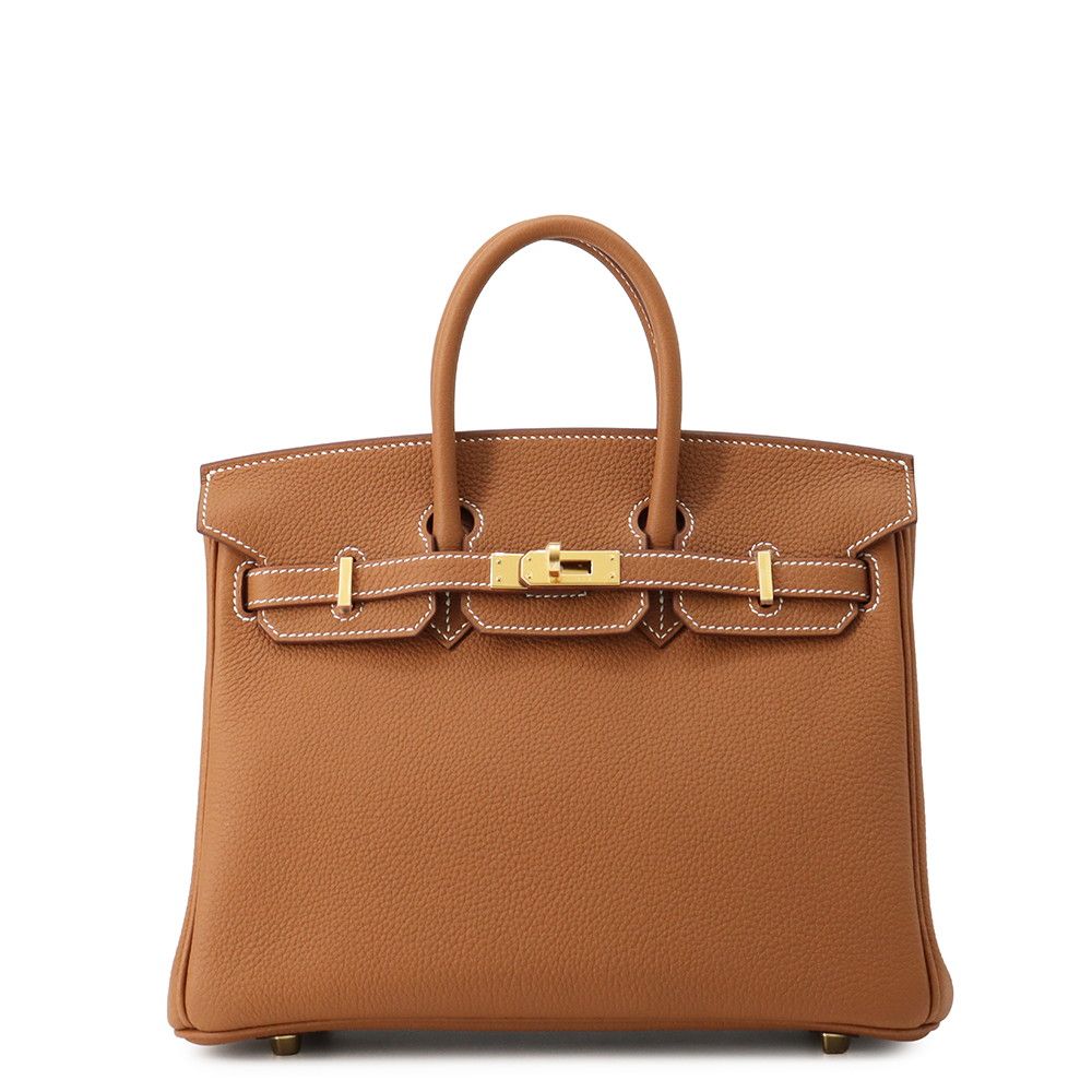 Hermes Birkin 25 Gold Togo Handbag