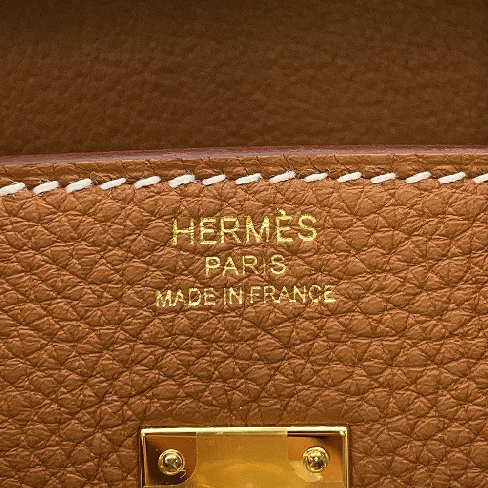 Hermes Birkin 25 Gold Togo Handbag — view 8