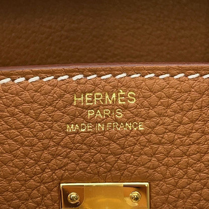 Hermes Birkin 25 Gold Togo Handbag — view 8