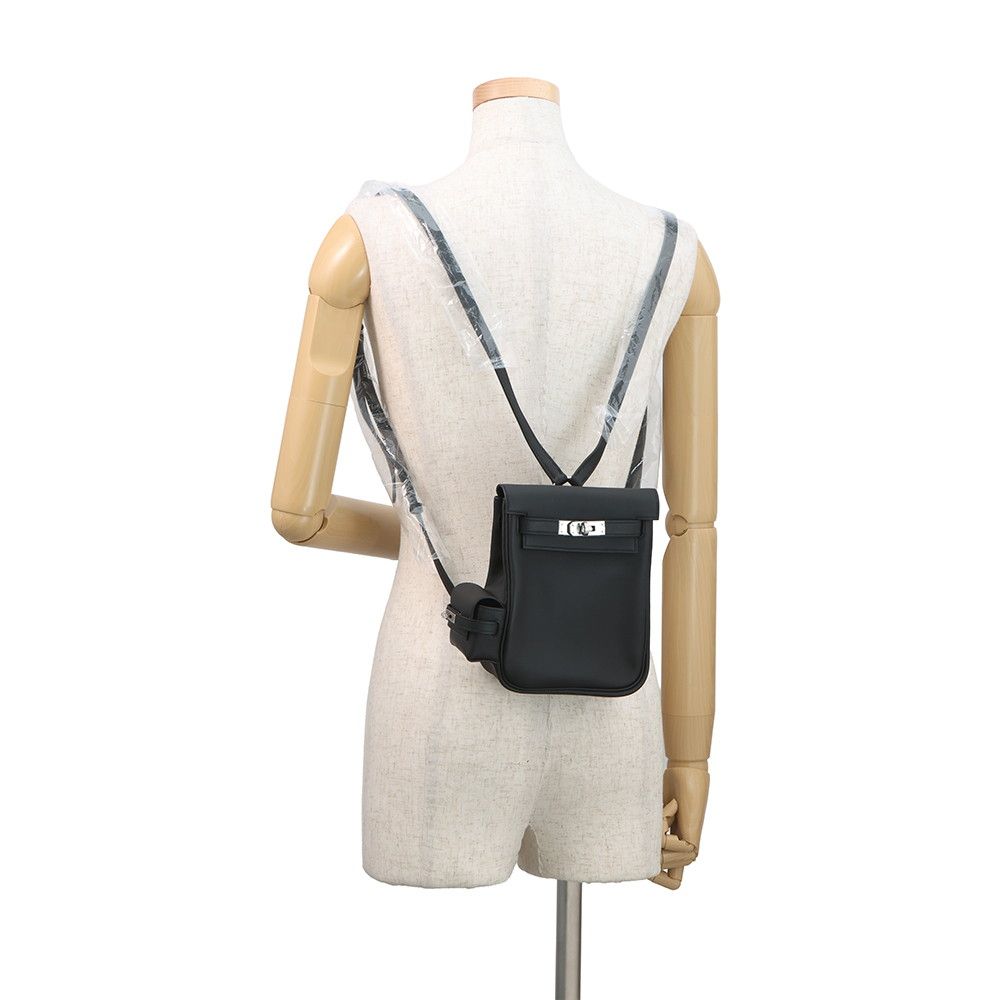 Hermes Kelly Jump Black Silver Swift Backpack — view 5